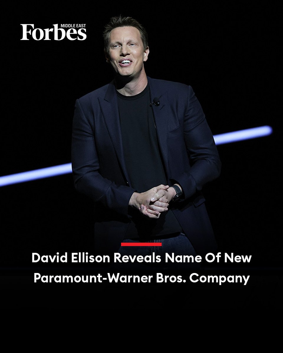 Forbes_MENA_'s tweet photo. Paramount Skydance and Warner Bros. Discovery will become known as “Skydance” when their $110B merger closes, CEO Paramount David Ellison said.

#Forbes 

For more details: 🔗 https://t.co/xcVwmQd6eO https://t.co/REihOQLPee