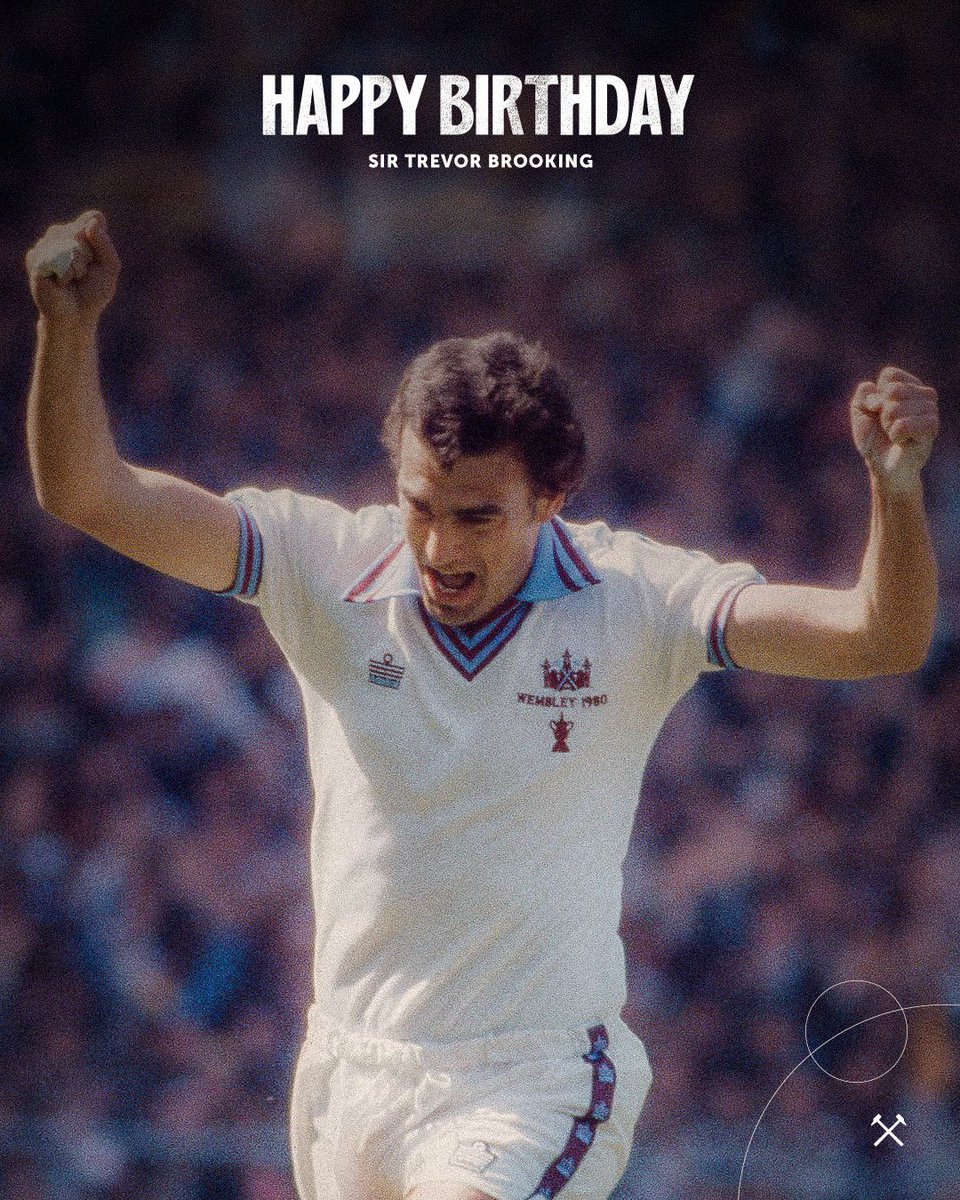 WestHam's tweet photo. Happy birthday, Sir Trevor Brooking! 🎊 https://t.co/FmzjK3EAmI