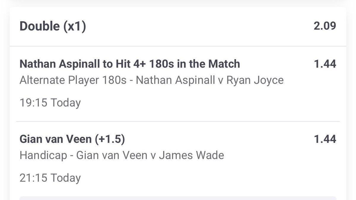 FootieNBAHorses's tweet photo. Smashed it last night on the darts so let's have some more 🎯
https://t.co/lnZDceOLAd
#WorldGrandPrix #Aspinall #Humphries #VanVeen #GerwynPrice https://t.co/S9qMeihP5F