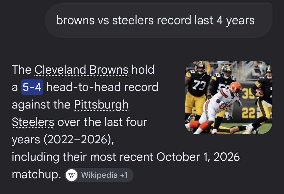 JacobP99301's tweet photo. @Spacechild71 @REFLOG18 And the Browns have a more recent playoff win https://t.co/XJ9voXjEEJ