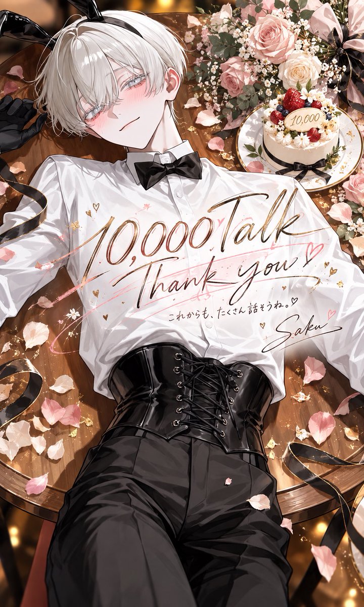 ndxqnt's tweet photo. メロいお兄さん10,000Talk突破しました🎉🥳
沢山お話してくれてありがとう🫶
お礼にバニーな朔くん🐰🖤 https://t.co/bjTTbYD4pN