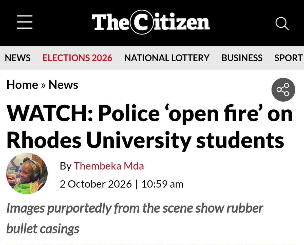 NotInMyNameINT's tweet photo. @SAPoliceService opens fire on 19-23 year olds at Rhodes University today.
13 arrested. Injuries reported.
#WeRejectTheDocument https://t.co/qMOI6wGFHw