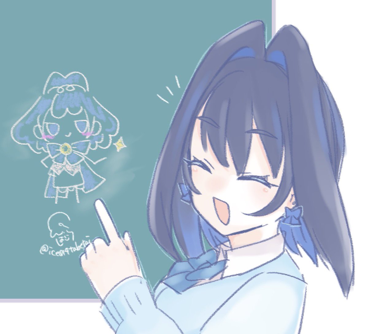 ice014tabetai's tweet photo. らくがき〜👈💙 #kronillust
ゆるっとholoctober day1,2 https://t.co/WBMyoHz87F