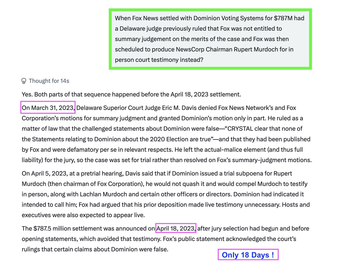 Rasmussen_Poll's tweet photo. More On the Dominion v Fox Settlement - Those 18 Days

Mike Pompeo was CIA Director from Jan 23, 2017, to Apr 26, 2018.

Rupert Murdoch HATES to be a named witness and HATES to testify in court.

CC: @EmeraldRobinson @PatrickByrne https://t.co/tEVObo7rDS