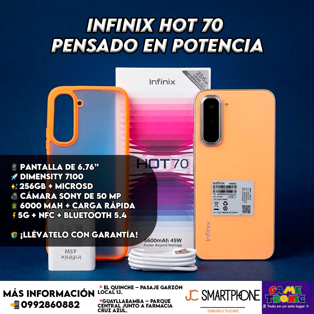 La30Tv's tweet photo. 📱 En JC Smartphone lo puedes llevar con cuotas accesibles y crédito disponible.
📍 El Quinche – Pasaje Garzón local 13
📍 Guayllabamba – Parque Central junto a Farmacia Cruz Azul
📲 0992860882
#JCsmartphone #Infinix #Hot70 #Smartphone #Celulares #Publicidad https://t.co/Gdm4uRM2RN