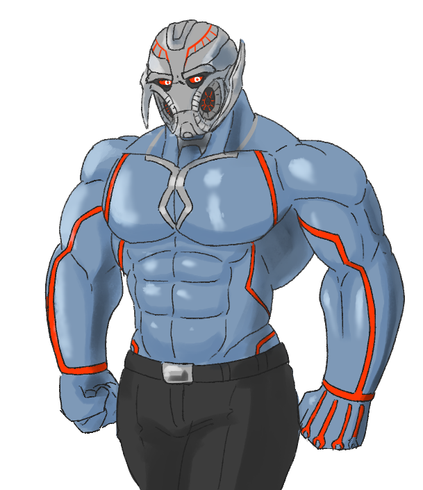 LeafGhost1's tweet photo. #CFOUltronAU #Ultron 

Ultron made another synthetic body for himself in this AU, and more advance than Vision's body.
His armor and clothes are nano machines like Tony's Mark L armor.
He keeps his face so people will know who he is, he won't conceal himself with other face. https://t.co/2QISGrUHdo