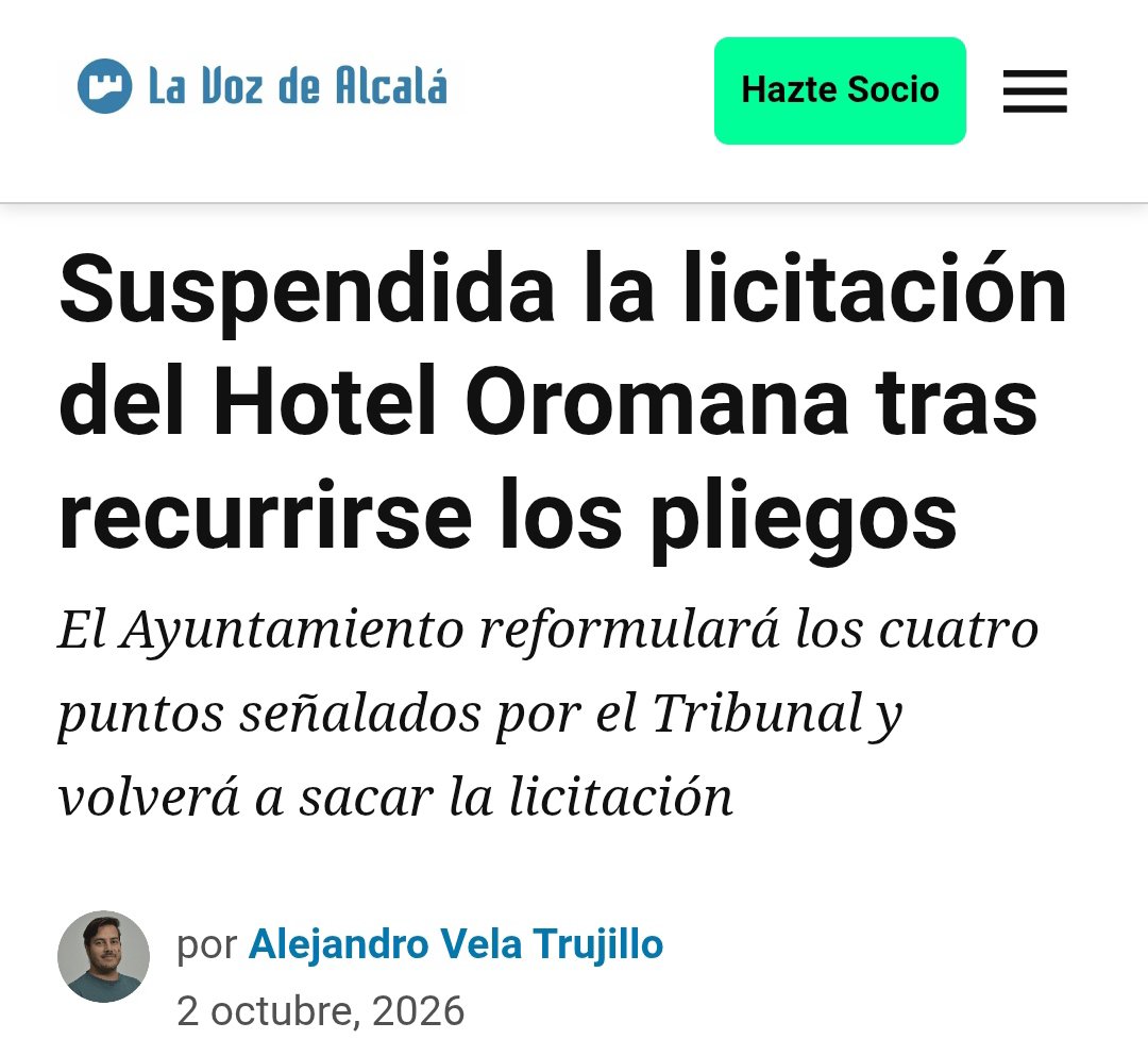 ppalcaladgra's tweet photo. Licitaciones suspendidas por la Justicia y tramitaciones denunciadas por "irregularidades" en los tribunales. 

Esto es el Ayuntamiento de Alcalá con el Gobierno agotado y sin ideas de Jiménez: prisas electorales, oídos sordos a las quejas vecinales y chapuzas administrativas. https://t.co/zJhrFfxr8l