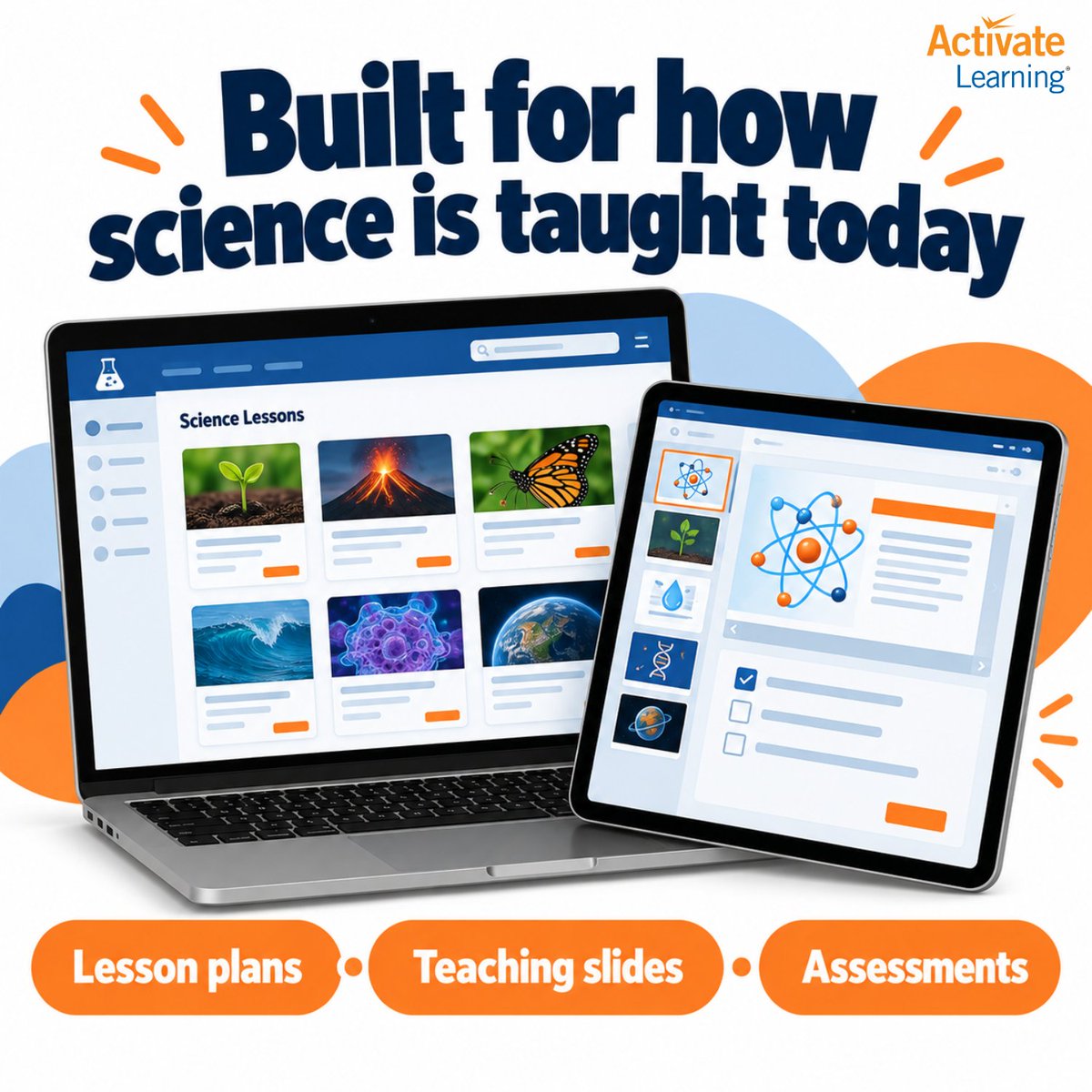 ActivateScience's tweet photo. A science curriculum designed to assist teachers must have a robust digital platform.

The Activate Learning Digital Platform offers instructional materials, lesson plans, teaching slides, assessments, and more to fit your needs.

What would you like a digital platform to do? https://t.co/uAGk2MUD6l