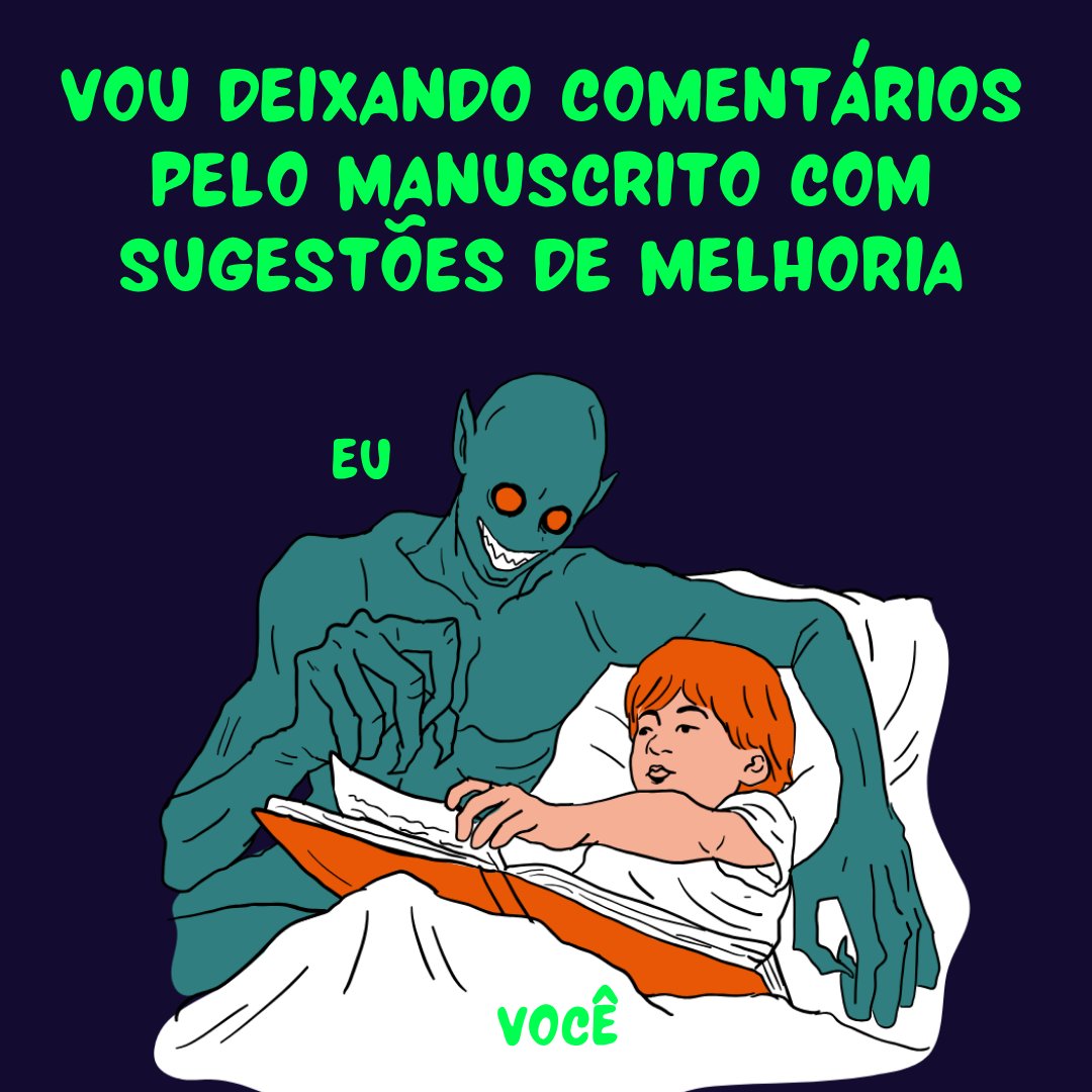 marinafeijoooo's tweet photo. Leitura crítica não precisa ser assustadora! 👻

Estou com vaga para Outubro e vim apresentar, no clima de Halloween, algumas das coisas que faço nesse trabalho!

Te ajudo a combater sujeitos indeterminados, personagens que querem fugir do enredo e muito mais 🔪 https://t.co/Lo0GdmrLGn