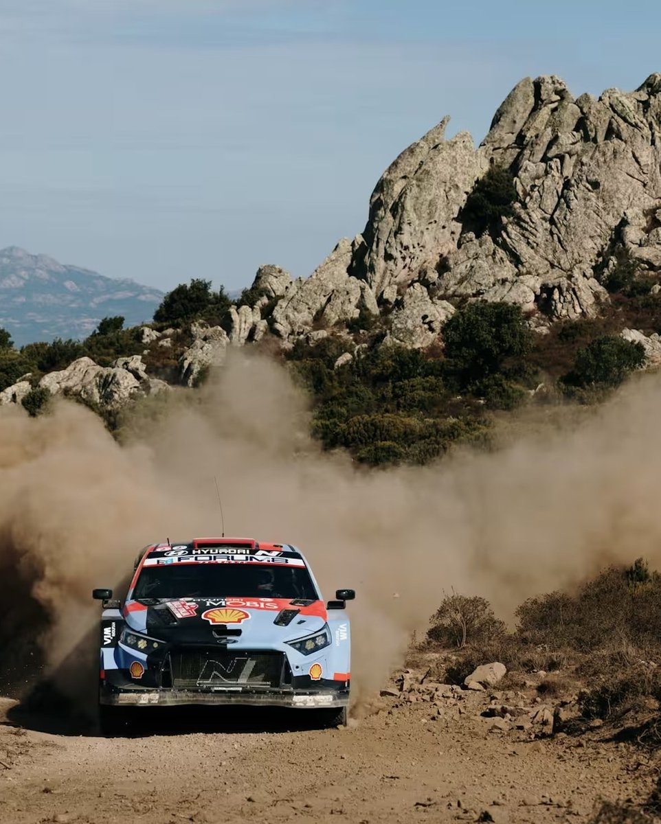 ShellMotorsport's tweet photo. The dust is calling 🇮🇹🔥

Sardegna, we’re here. Full throttle, no holding back. 🏁💨

Proud to be fuelling Hyundai with Shell Helix Ultra Oil ⛽️

#ShellMotorsport https://t.co/WhymlDdu2Z