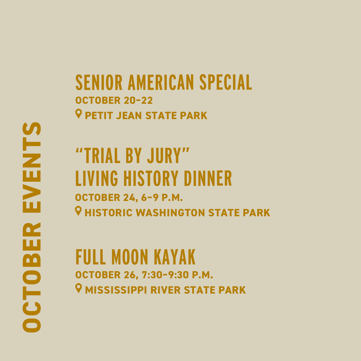 ArkStateParks's tweet photo. Fall fun is all around this month at #ARStateParks! Check out the events happening in October and make some plans. #TheNaturalState https://t.co/5yaazopjZl https://t.co/F4NEx5TYFg