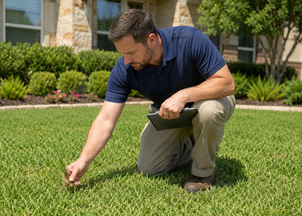 CustomTurfServ's tweet photo. What does your lawn actually need? 🌱

Skip the guesswork. Request a quote from Custom Turf Services and receive a FREE written analysis of your lawn &amp; landscape, along with recommendations for what to do next.

📞 817-545-8873 https://t.co/NaUQrquVxX