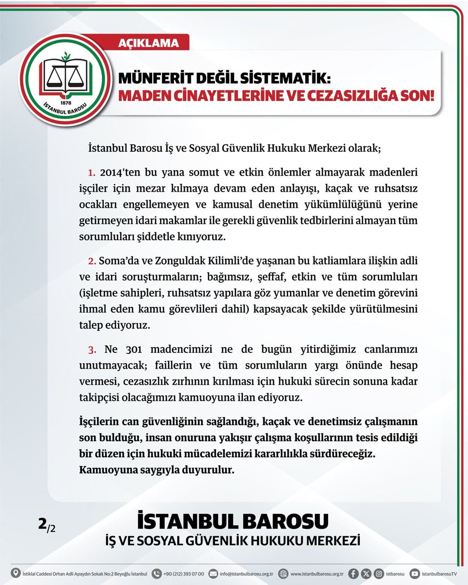 istbarocalisma's tweet photo. MÜNFERİT DEĞİL SİSTEMATİK:
MADEN CİNAYETLERİNE VE CEZASIZLIĞA SON!

Soma'da ve Zonguldak'ta yaşanan iş cinayetlerinde 6 maden işçisi yaşamını yitirdi. https://t.co/WBIl213H3T