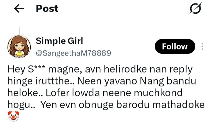 _MUNNA_Na's tweet photo. S. hutida s. magale block tegiye ninu hena hemari ninu maneyeli nima amma m...a bere hena makalige munde antiya lowdi block tegiye ☹️

#BBK13 https://t.co/Bo92JfbZh4