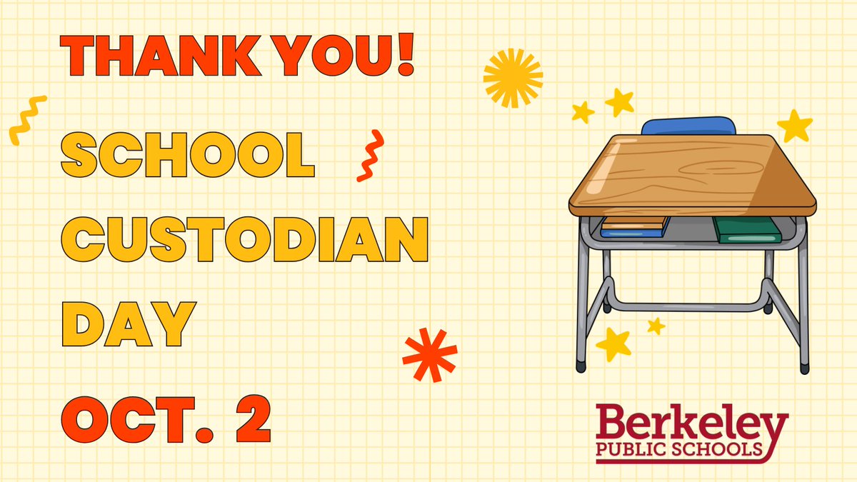 BerkeleyUnified's tweet photo. On School Custodian Day, BUSD extends our sincere gratitude to our dedicated custodial staff. Your hard work ensures our schools are clean, safe, and welcoming spaces for all students and staff. We appreciate everything you do for the BUSD community. #BerkeleyRISING! https://t.co/773mdmEitq