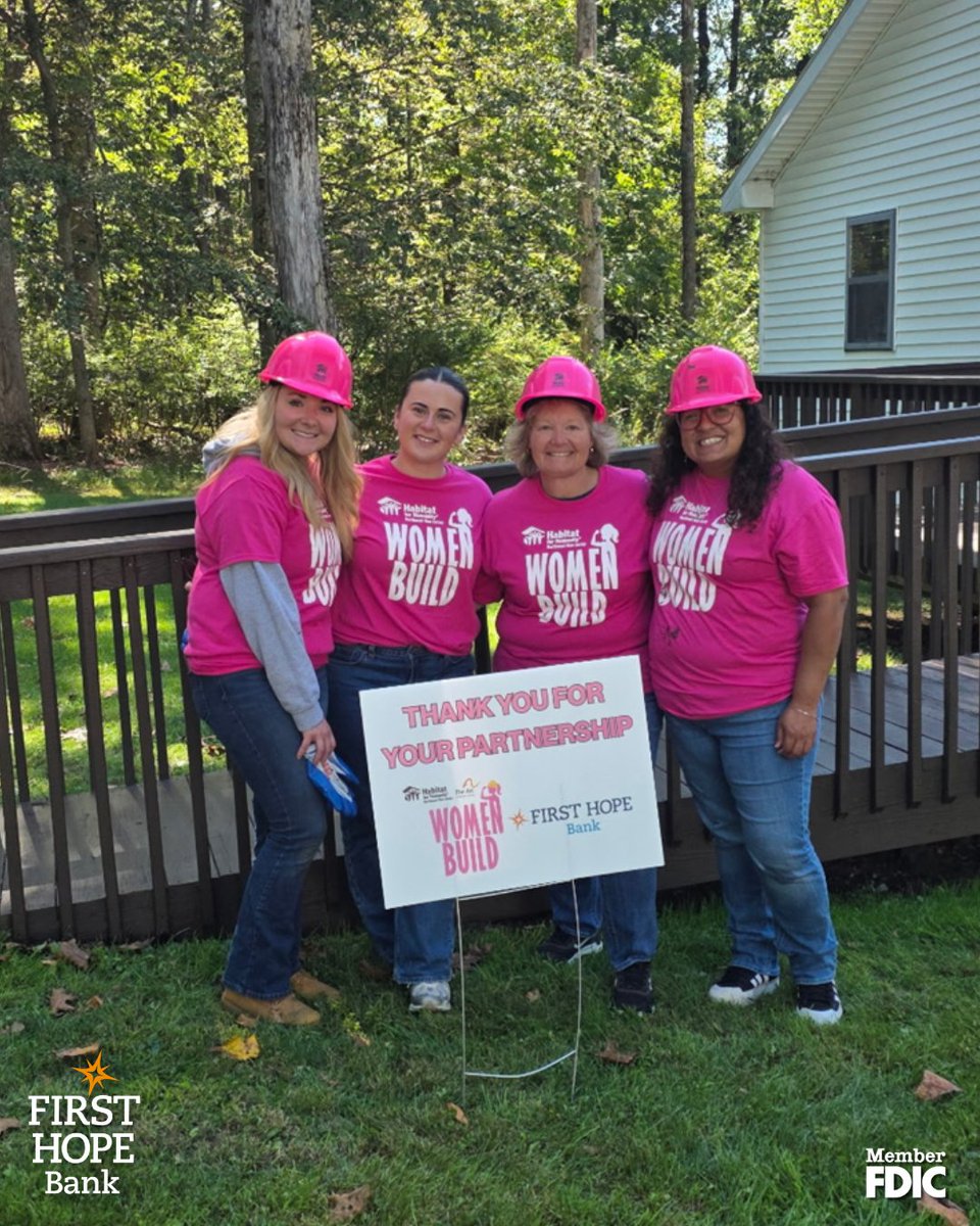 FirstHopeBank's tweet photo. Proud to participate in Habitat for Humanity Northwest New Jersey’s Women Build at Camp Warren! 💗🔨

First Hope Bank associates joined fellow volunteers to help restore the camp and support a safe, welcoming space for children and individuals with developmental disabilities. https://t.co/DD1xEoEjfJ