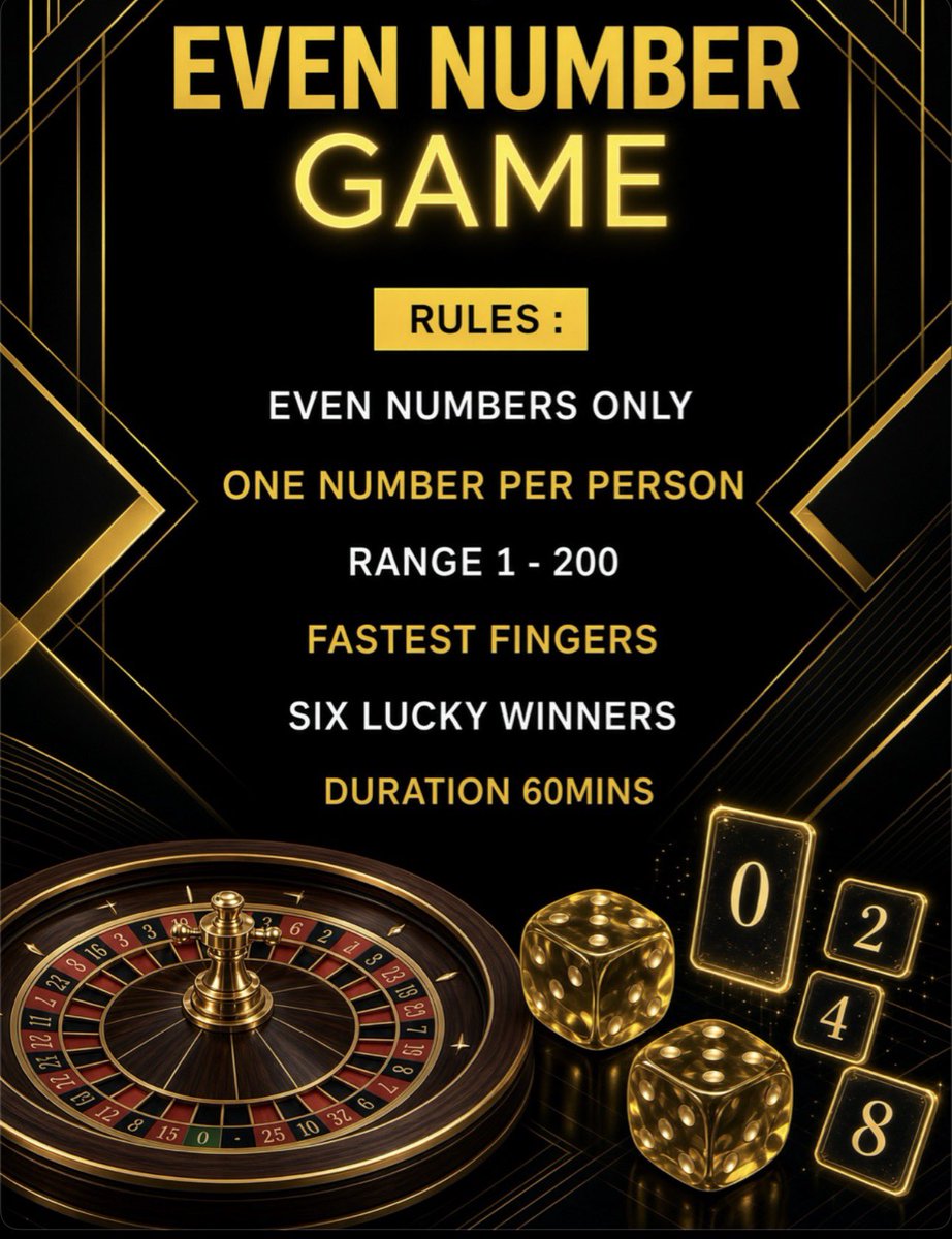 KimwiseUTDSeven's tweet photo. EVEN NUMBERS
Pick one (1) even number from 1-200 😎
Like and Repost to participate 👌 
Fastest fingers with any of the winning numbers.
Bot accounts without real names are automatically disqualified ❌
Multiple entries get you blocked 🧱 https://t.co/o0fTvOR1Ps