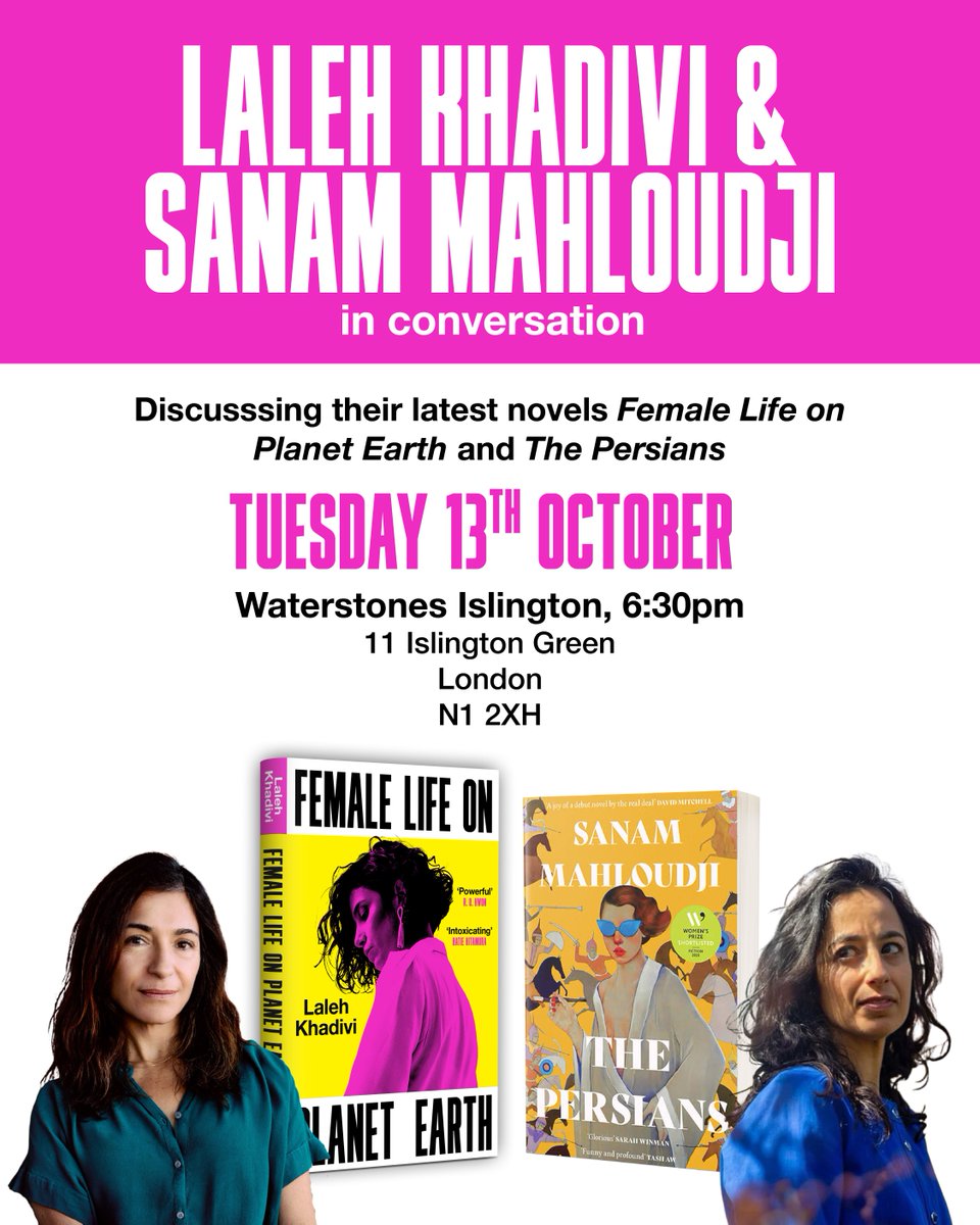 OneworldNews's tweet photo. Tickets are available for this event in a few weeks time!

Join Laleh Khadivi and @sanammahloudji as they discuss their latests novels Female Life on Planet Earth and The Persians.

Head to the link below for tickets!
https://t.co/t77oOpOh3Y https://t.co/JC6qHXYbjV