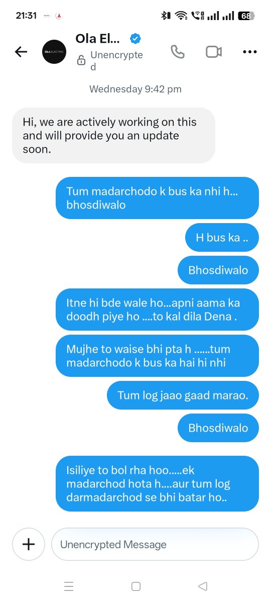 SatishKumaf2's tweet photo. Teri buaa ka chodo ola walo madarchodo sallo ghat k laudo....tum log itna madarcho kyo ho...bhosdiwalo...3 mahine hone wale h saalo kha gaad mra rhe ho...bhosdiwalo...tum madarchodo ne jeena duswar kar diya h saalo jhat k laudo..@OlaElectric @bhash @OlaEV_Support https://t.co/opXW1vkgUp