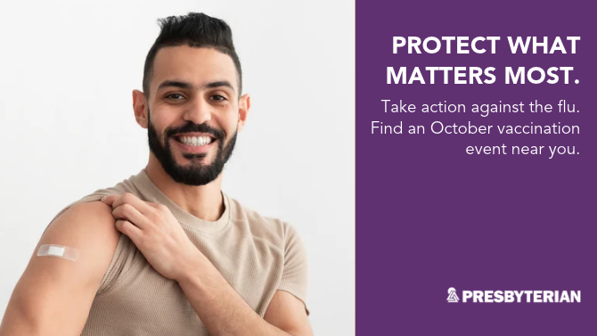 PresHealth's tweet photo. Protect yourself this flu season. 💉Getting your annual flu shot is one of the best ways to help protect yourself, your family and your community. Find a flu shot clinic near you at https://t.co/Bmjy7Cl04b and make your plan to get vaccinated this October. https://t.co/PW3z8SjlT6