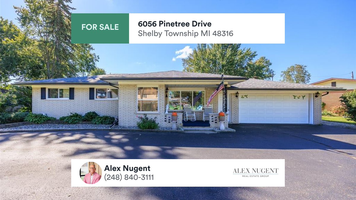 NugentAlex's tweet photo. 🛌 3 🛀 2 🚘 2
📍 6056 Pinetree Drive, Shelby Township, MI, 48316

My latest listing on RateMyAgent.
Real Estate 278515
https://t.co/t1ROxszJLY

...
#ratemyagent #realestate https://t.co/wKqHBJH41Q
