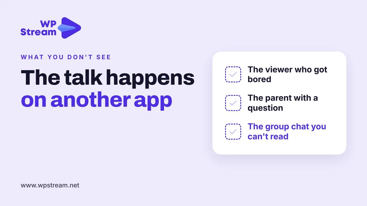 The talk happens on another app