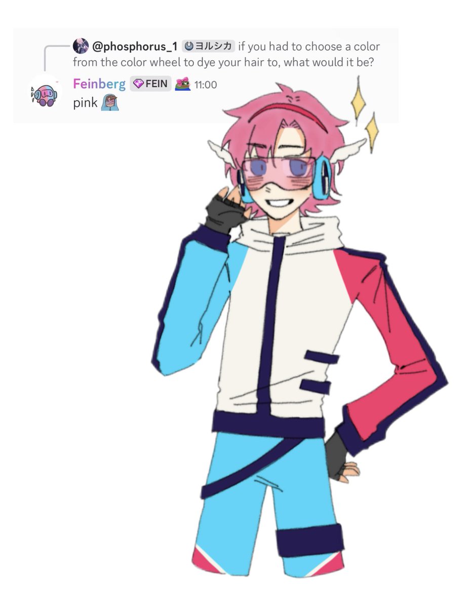 Eos_xx7's tweet photo. idk what kind of pink he wants but this is what i pictured
#feinbergfanart #feinberg https://t.co/RsBH4p473a