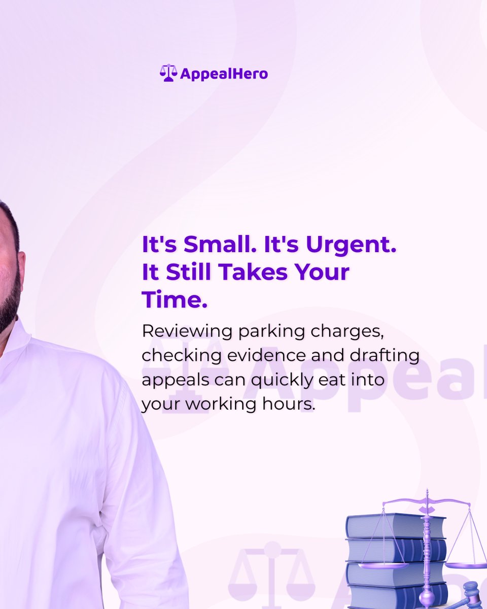 Appeal_hero's tweet photo. Small matters shouldn't eat big hours. Appeal Hero drafts UK parking charge appeals in minutes, with every citation checked. Try the demo: 5 free appeals, no card required. https://t.co/s7NMLwhGpd 

#ParkingAppeal #LawFirmLife #UKSolicitors #LegalTech #PCN #AppealHero https://t.co/HZ0VaI1Yff