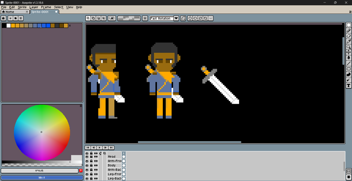 PadlockesTech's tweet photo. Working on 2D Pixel Art for my next Indie Game. I learned, as a solo dev, doing the art, design and coding of my game, it is a good idea to lessen the load. 

I was originally trying to make a 3D Action Adventure game like my first one. Now, I'm thinking of a smarter approach! https://t.co/KtWOBmiK29