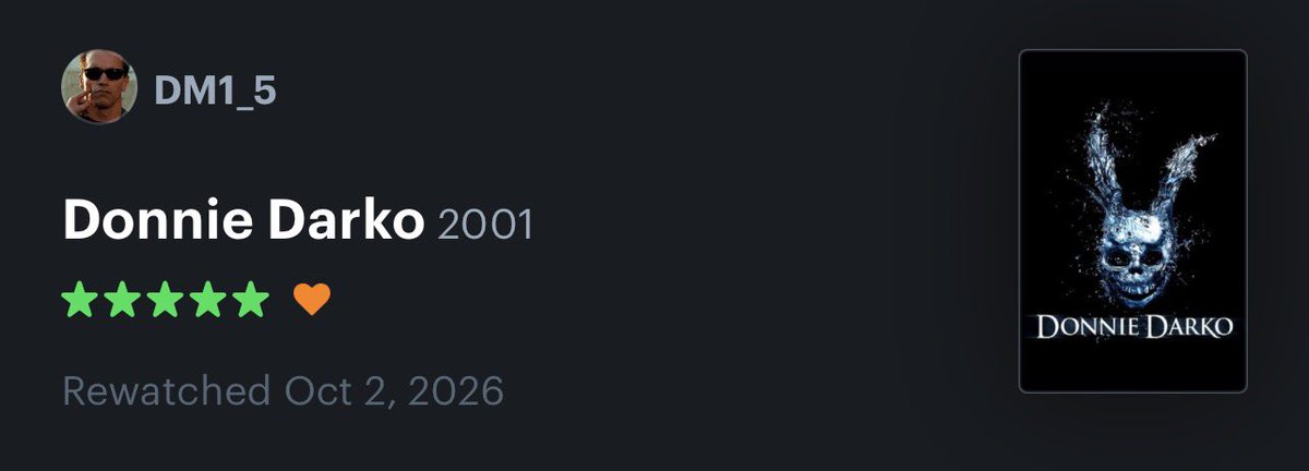 grandtheftmal's tweet photo. Happy Donnie Darko day!
Only 28 days, 6 hours, 42 minutes, and 12 seconds till the world ends.
https://t.co/LwQliRceIW https://t.co/i0oQt0yBvh