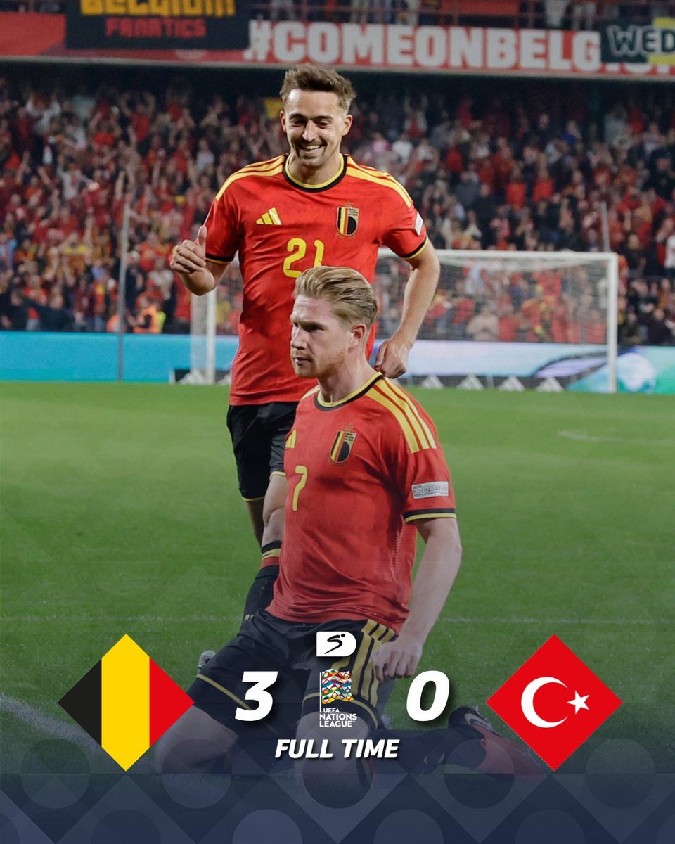 UpdatesUG26's tweet photo. KDB with a brace for Belgium to secure victory against Turkey 
#Belgium 
#UefaNationsLeague https://t.co/8hWkVFMVpp