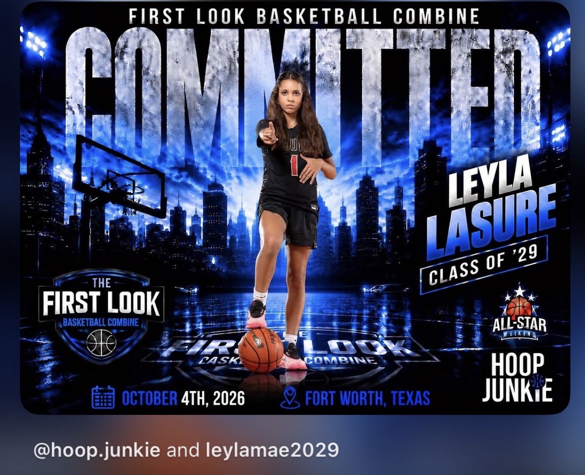 leylamae2029's tweet photo. First Look Basketball Combine 🏀🔥
October 4th | Fort Worth, TX
Looking forward to getting in the gym, putting in work, and learning from the experience. 💯
Class of ’29 | SGP
📸 @HoopJunkie2
#FirstLookCombine #ClassOf29 #GirlsHoops #Basketball https://t.co/eBov3WQaCM