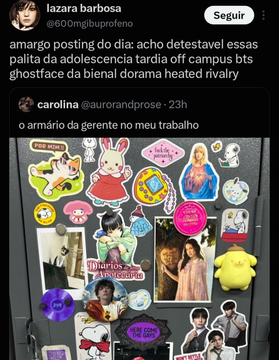 tododiamico's tweet photo. engraçado como a síndrome de “adolescência tardia” só aparece quando é pra atacar os gostos de uma mulher https://t.co/lCk51crZoN