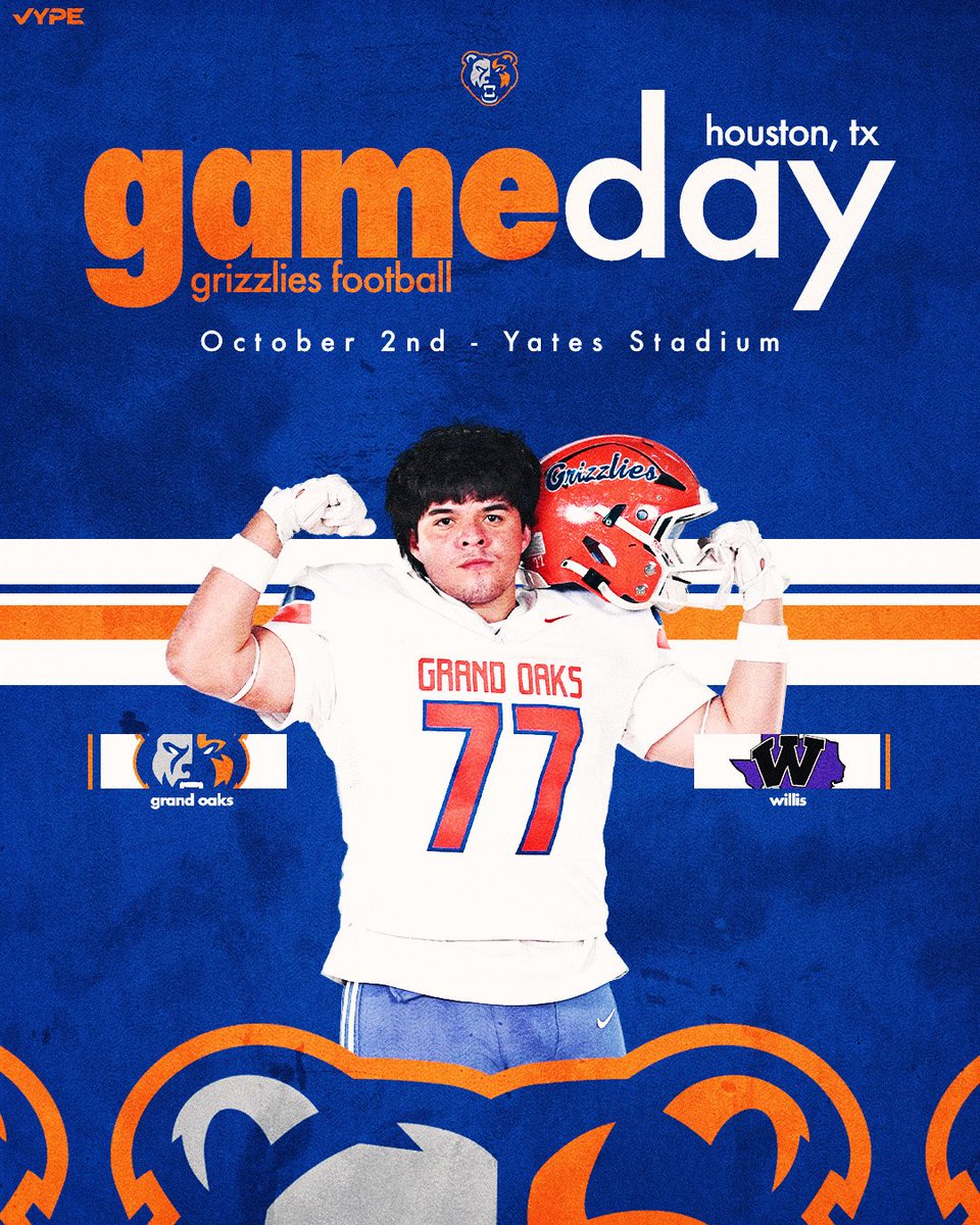 GOaksFootball's tweet photo. ๐ป๐ฅ ITโS GAMEDAY, GRIZZLY NATION! ๐ฅ๐ป
The lights are on. The stage is set. Time to spot the ball!
๐ GRAND OAKS vs. WILLIS
๐ Yates Stadium
๐
TONIGHT โ October 2
โฐ Kickoff: 7:00 PM
WILLIS, TX โ THE GRIZZLIES ARE COMING. ๐ค๐ป
#GROWL https://t.co/eyAPsNlmKM