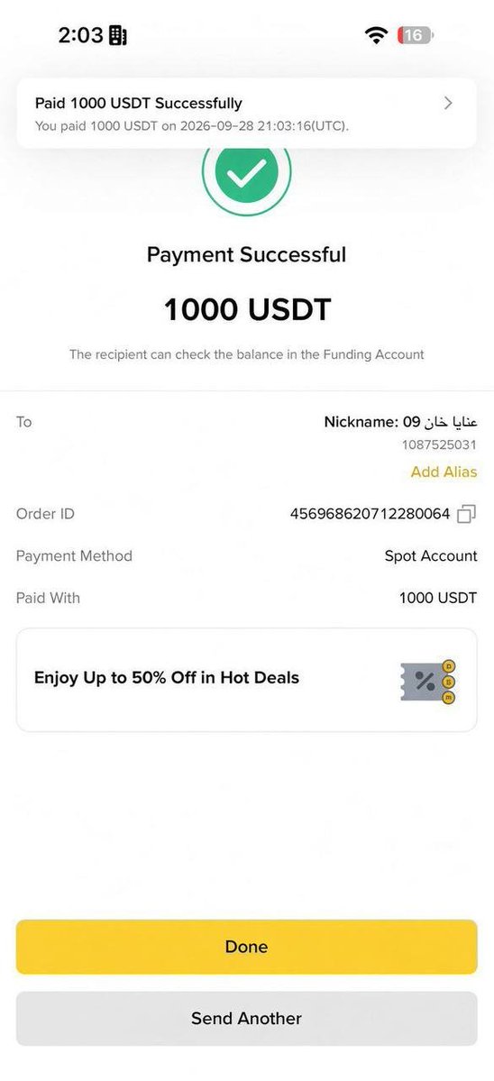 Xaviancrypto's tweet photo. Sent $1000 to 3 Binance UIDs: 1067016524, 1087525031 and 1121825274 🎉🔥

I will send $1000 to 3 more people today who follow me 

Comment your Binance UID or wallet address below 👇 https://t.co/U21e6s727K