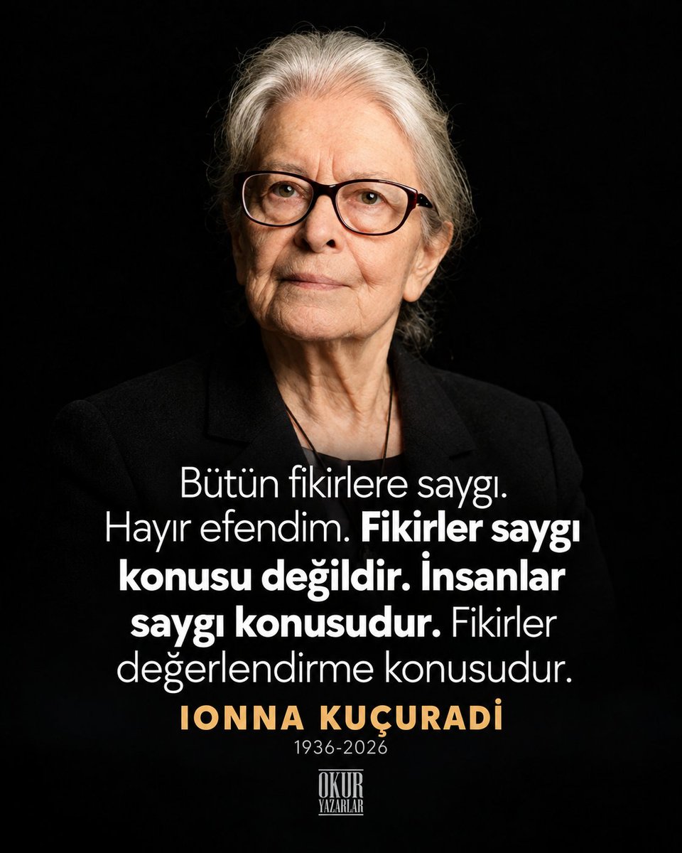 okuryazarlar's tweet photo. Prof.Dr. Ionna Kuçuradi https://t.co/leXqft1Hqd