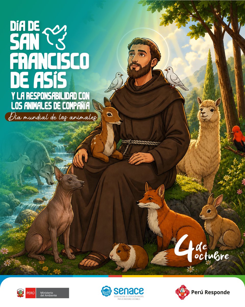 SenacePeru's tweet photo. El Senace se une a la conmemoración del Día Mundial de los Animales, reafirmando la importancia de la protección de la fauna silvestre y doméstica como parte del equilibrio de los ecosistemas del país. 🐾💚
#DíaMundialDeLosAnimales #Senace #ProtecciónAnimal https://t.co/ulQ5iPxmHu