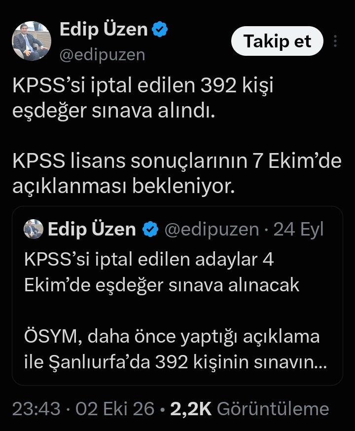 sfr_tkr's tweet photo. Edip Bey doğru söylüyor.

Sınava ben de girdim. Hatta tekrar hepimize sınav yapıldı.

@OSYMbaskanligi kimlere bilgi veriyorsun? Aferin sana. Aynen böyle devam et...

Senin kurumsal yapına maşallah diyelim! https://t.co/ueylzgMTUO