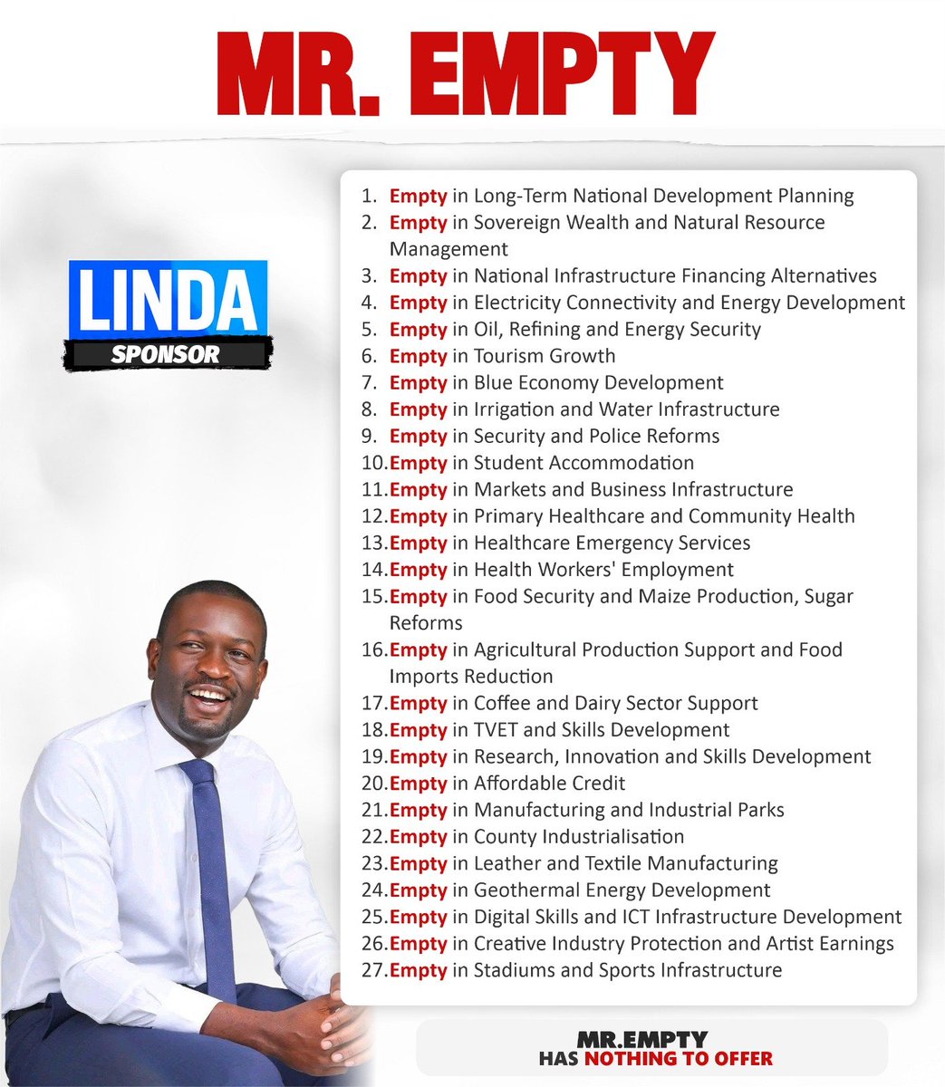 EduuEduu5's tweet photo. MSMEs are getting support and opportunities, while Sifuna offers little on practical solutions and remains tied to the old political order..

#MrEmpty 
Nothing To Offer https://t.co/TQ4SI9YLe8