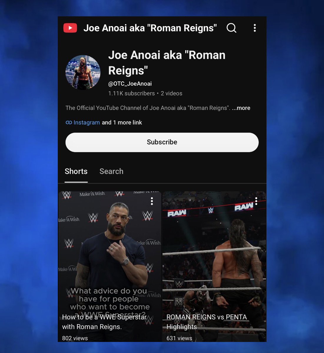 WrestleOps's tweet photo. Roman Reigns has launched his official YouTube channel.

(https://t.co/8W5viChzHU) https://t.co/rNZwAb731R