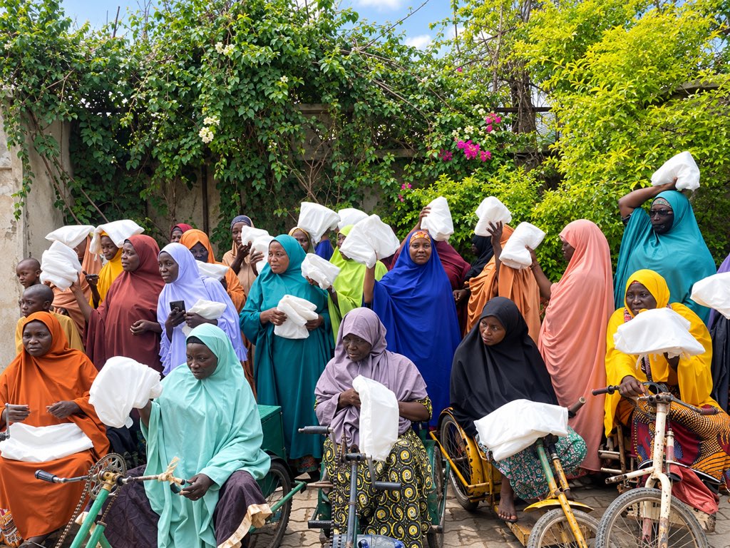 HonAishaA's tweet photo. Making a tangible difference in Zamfara Central, Zamfara State, Gusau Area Tudun Wada Sadiqu Sadiq.

Abdulhafeez Umar Gusau Foundation and Aisha Abdulkadir Yusuf Special Needs and Out-Of-School Children Foundation joined forces to distribution mosquito nets and food essentials. https://t.co/9Za0sPffL8