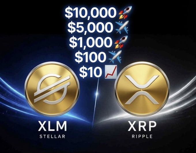 Cleophee_Lune's tweet photo. Being a holder of $XRP and $XLM means you are witnessing the future unfold right before your eyes.

Never giving up means never giving up.

Staying strong means staying strong.

My view is that $XRP will reach $10,000 in the future, and 
$XLM will follow closely behind $XRP and land on the moon🚀🚀

What do you think?🤔