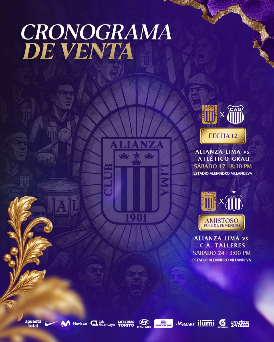 ClubALoficial's tweet photo. 𝐂𝐫𝐨𝐧𝐨𝐠𝐫𝐚𝐦𝐚 𝐝𝐞 𝐯𝐞𝐧𝐭𝐚. ✍🏾

Se viene un nuevo Combo Blanquiazul. 🟣

Toma nota. ✅ https://t.co/x0yPMvgchq