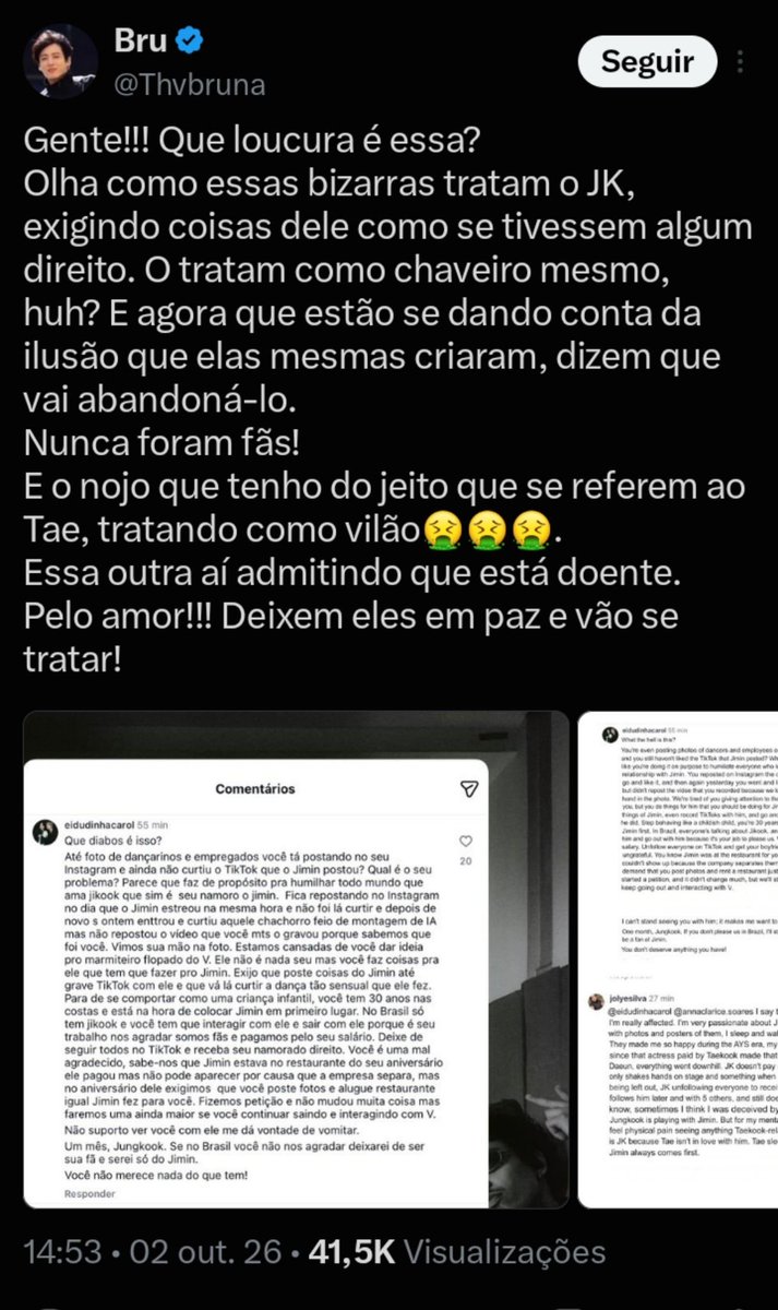 mizzieReportOT7's tweet photo. 🚨⚠️MASS REPORT 🐥 🚨 ⚠️ 

🚨 GENTE, PAREM DE DAR ENGAJAMENTO NESSA CONTA!! 😾🚨

Essa bru é anti do 🐥, interage diretamente com antis dele, segue elas, dá RT em posts difamando o 🐥 com apelidos pejorativos, espalha ataques contra a aparência física dele e valida discursos de ódio contra ele.

Link permanente dela:
🚩 https://t.co/tHcGdpP4zc

🔗 LINKS DAS CONTAS ANTIS QUE ELA APOIA / INTERAGE / REPOSTA:
🔗 https://t.co/OsDrV7rmQ8
🔗 https://t.co/Z20rUgALFD
🔗 https://t.co/7KgQfpTD4u
🔗 https://t.co/XFGEZE6COV

📌 Categorias:
• Assédio e abuso
• Ataques direcionados
• Fake news
• Ódio 
• Spam 

Não engajem 🚫