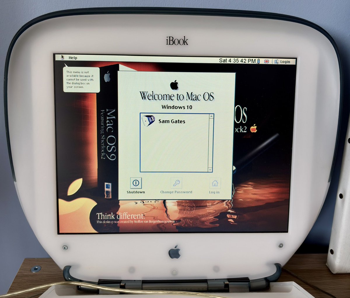 SamGate360's tweet photo. 2000 #Apple #iBook G3 (#SpecialEdition) in #Graphite. I brought this on #eBay in 2013 for £30 and was in such mint condition like it was made that year. I had just started #Collage at 16. I #updated it from #MacOS 9.1 to 9.2.2 via #USB installs. It now plays the #Sims for #Mac https://t.co/GVs5wj04rB