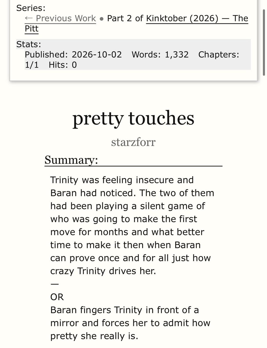starzforr's tweet photo. DAY 2!! DAY 2!! loved writing this one so much icl || #kinktober #thepitt #barantos https://t.co/8EGFksx62m