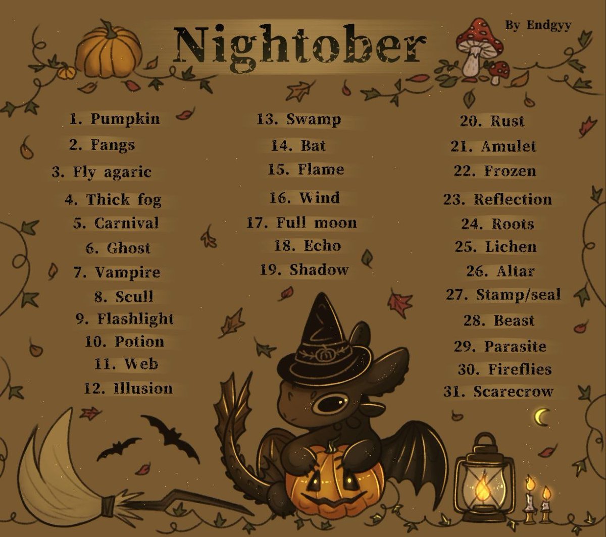 Endgyy1's tweet photo. NIGHTOBER
October is just around the corner—a month of coziness, hot tea, and fallen leaves 🍂
I’d like to share a challenge with you 🎃
#inktober #art #digitalart #httyd #nightfury #howtotrainyourdragon #dragon #halloween #nightober https://t.co/RPqqK6gXNr