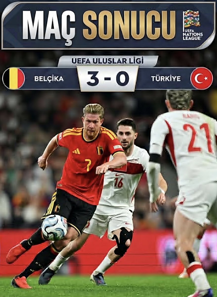 vipslt_guncel's tweet photo. ⚽️ A Milli Futbol Takımımız, UEFA Uluslar A Ligi'ndeki üçüncü maçında Belçika'ya mağlup oldu.

🇧🇪 Belçika 3-0 Türkiye 🇹🇷 #BELTUR https://t.co/sEbiYlNbfS