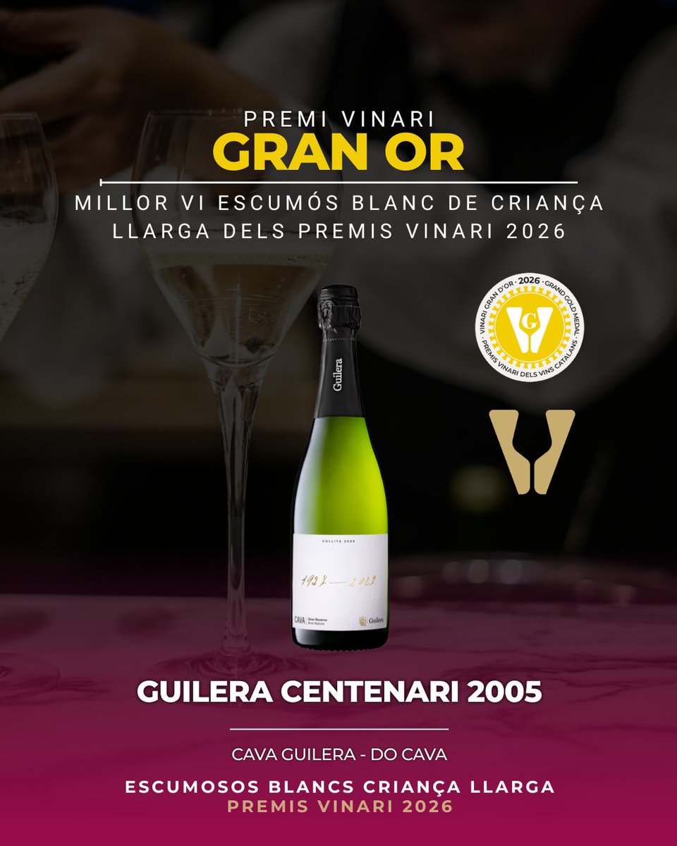 PremisVinari's tweet photo. 🥁🍾 Seguim amb més premis!

🔶  Vinari Gran Or al Millor Escumós Blanc Criança Mitjana: LES NORDS 2021 (Clàssic Penedès), d'@AlbetiNoya.

🔶  Vinari Gran Or al Millor Escumós Blanc Criança Llarga: GUILERA CENTENARI 2005 (@DO_Cava), de Cava Guilera.

👉🏽 Lliura els premis @salvadorcot, Director dels Premis Vinari.

#Vinari26