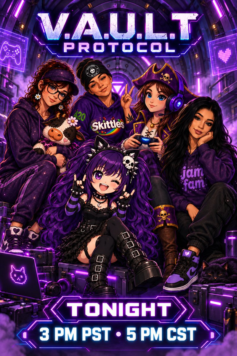 CovenStreamTeam's tweet photo. Come join the girls on V.A.U.L.T Protocol! Tonight 3pm pst &amp; 5 pm CST!

#covenstreamteam #vaultprotocol #girls #streamers @crimsonmama9 @Skittles42023 @Gothicskullmum @Flutie @justamom2325 https://t.co/Uxanl8PGyR